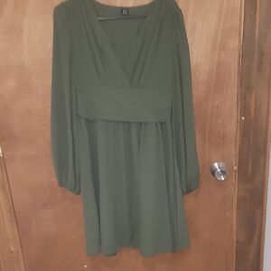 SHEIN Forest Green Long Sleeve Dress